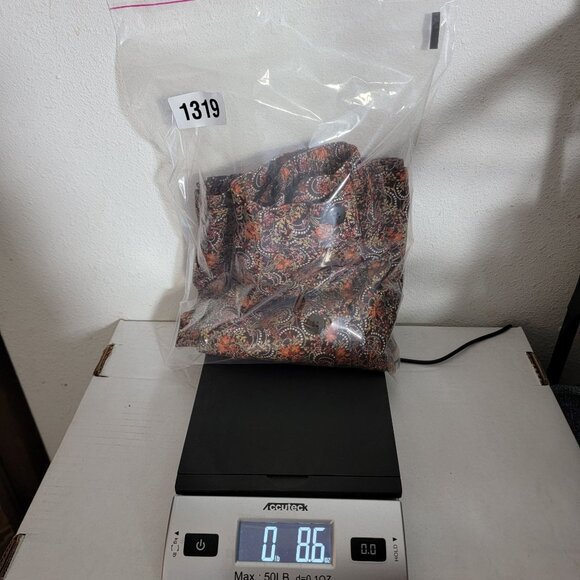 Christopher & Banks Womens Skirt Sz 12 Front Button Orange Paisley BoHo Peasant - Picture 10 of 10